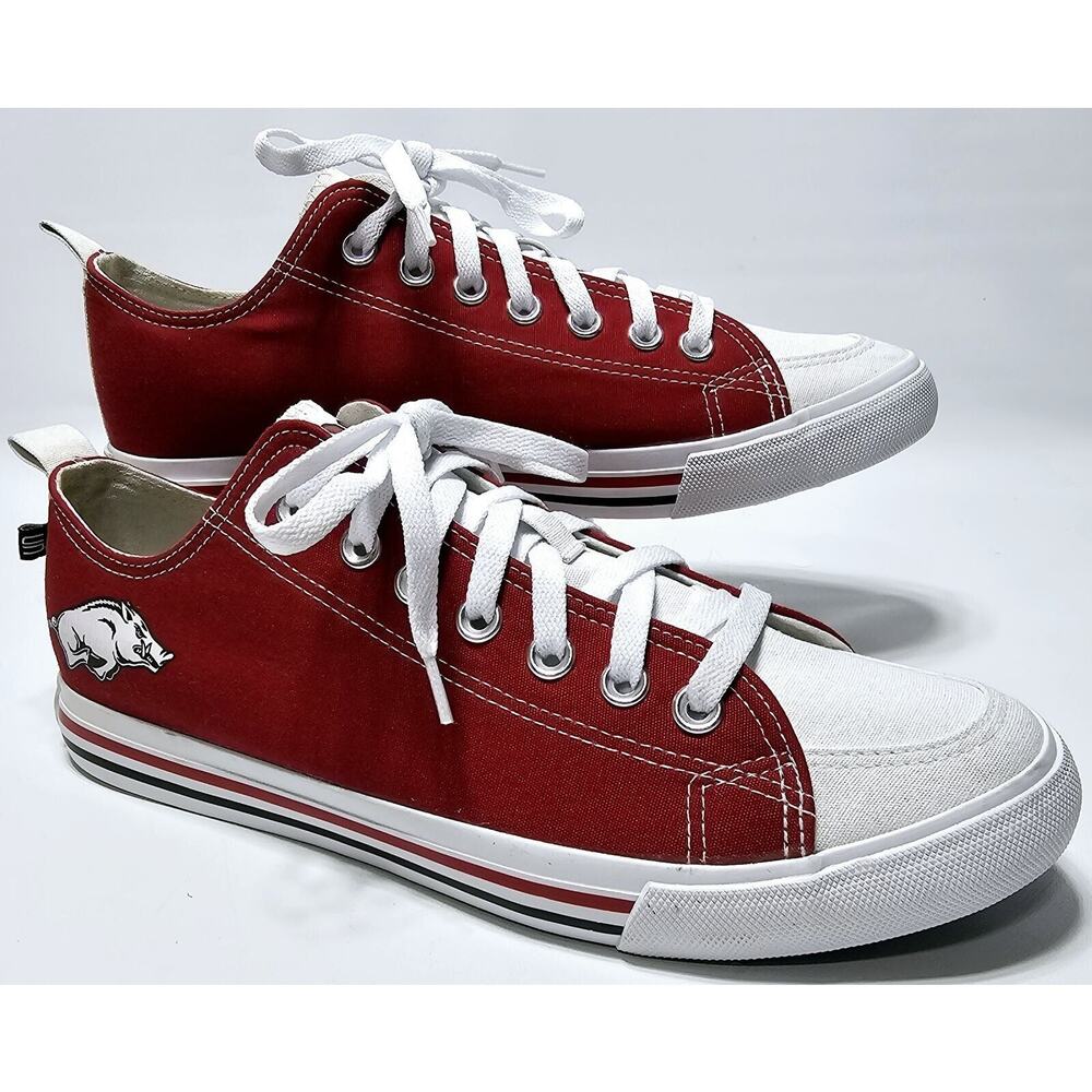 Arkansas Razorbacks Skicks Low Top Sneaker Shoes NCAA SEC Unisex Men 10 Women 12